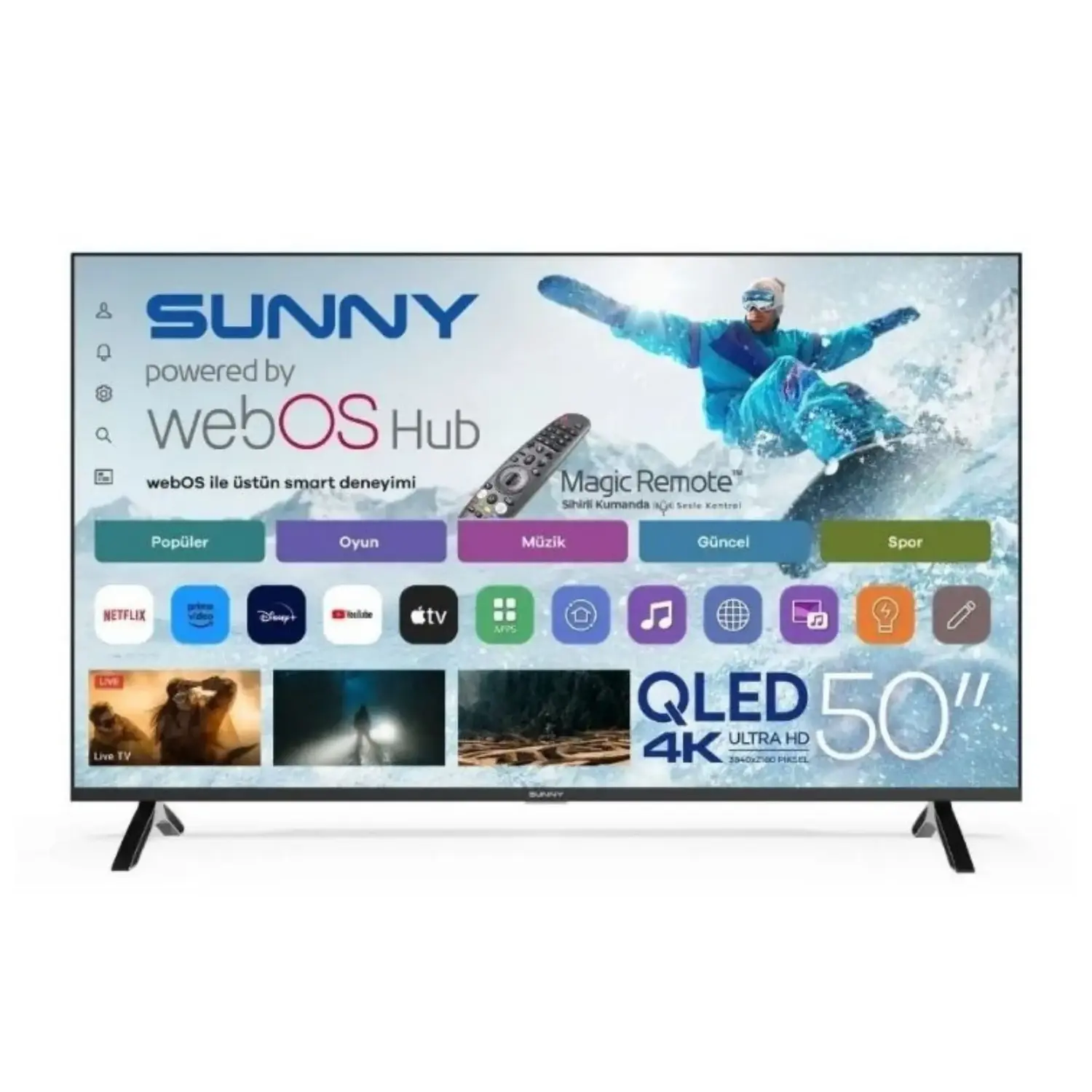 SUNNY 50’’ Frameless UHD 4K webOS 2.0 QLED TV