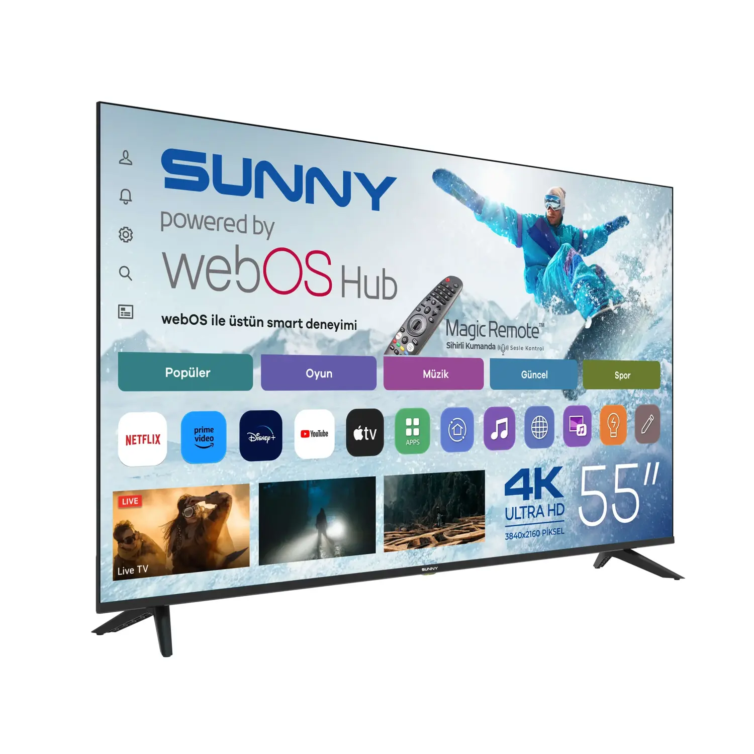 SUNNY 55’’ Frameless UHD 4K webOS 2.0 Smart TV